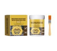 Keeplus Vernice dorata a base d'acqua resistente alle intemperie, Weather Resistant Gold Paint, Water-Based Outdoor Paint, Convertitore di ruggine 2-in-1 e primer per il trattamento dei metalli