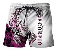 keepmore Pantaloncini da Spiaggia Stampati in 3D Viking Scorpion per Costumi da Bagno da Surf da Uomo Pantaloncini da Spiaggia Estivi ad Asciugatura Rapida con Tasche