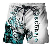 keepmore Pantaloncini da Spiaggia Stampati in 3D Viking Scorpion per Costumi da Bagno da Surf da Uomo Pantaloncini da Spiaggia Estivi ad Asciugatura Rapida con Tasche