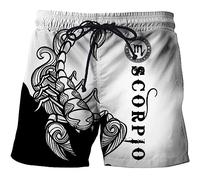 keepmore Pantaloncini da Spiaggia Stampati in 3D Viking Scorpion per Costumi da Bagno da Surf da Uomo Pantaloncini da Spiaggia Estivi ad Asciugatura Rapida con Tasche