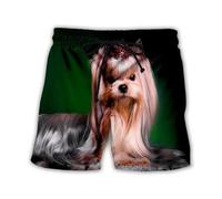 keepmore Pantaloncini hawaiani da Uomo Pantaloncini da Bagno Leggeri con Coulisse Elastica in Vita Pantaloncini da Spiaggia Estivi con Motivo 3D di Un Cane Carino Abbigliamento Sportivo all'aperto