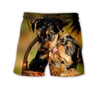 keepmore Pantaloncini hawaiani da Uomo Pantaloncini da Bagno Leggeri con Coulisse Elastica in Vita Pantaloncini da Spiaggia Estivi con Motivo 3D di Un Cane Carino Abbigliamento Sportivo all'aperto