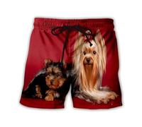 keepmore Pantaloncini hawaiani da Uomo Pantaloncini da Bagno Leggeri con Coulisse Elastica in Vita Pantaloncini da Spiaggia Estivi con Motivo 3D di Un Cane Carino Abbigliamento Sportivo all'aperto