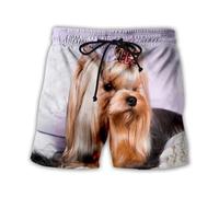 keepmore Pantaloncini hawaiani da Uomo Pantaloncini da Bagno Leggeri con Coulisse Elastica in Vita Pantaloncini da Spiaggia Estivi con Motivo 3D di Un Cane Carino Abbigliamento Sportivo all'aperto