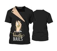 keepmore Smalto per Unghie Manicurist T-Shirt Stampata in 3D Strumento per Manicure Donne Uomini Streetwear Uniform Workwear T-Shirt Y2k Tops Oversized Tees