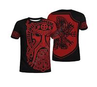 keepmore T-Shirt a Maniche Corte con Stampa Tatuaggio Vichingo da Uomo Maglietta Casual con Collo Rotondo Stampata in 3D con Grafica a Forma di Drago