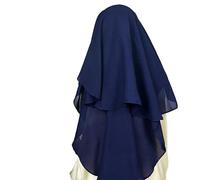 keepmore Tre strati Chiffon Khimar con Niqab stringhe Ramadan Musulmano Donne Abbigliamento Islamico all'ingrosso Preghiera Lungo Hijab