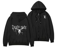 keepmore Unisex Anime Death Note Felpa con Cappuccio a Maniche Lunghe Kira Yagami Light Felpe e Zip Casual