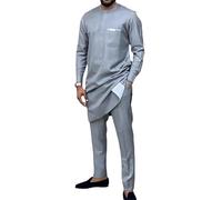 keepmore vestiti africani per gli uomini Dashiki camicia pantaloni 2 pezzi nozze partito Outfit Set Kurta Set