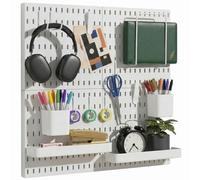 Keepo Kit di combinazione per pannello forato, pannelli forati e accessori modulari da appendere per organizer da parete, organizzazione di artigianato, esposizione di ornamenti, conservazione della