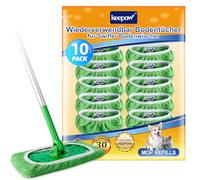 KEEPOW 10 Cuffietta In Microfibra per Swiffer Panni Catturapolvere, Utilizzabile Sia Asciutto Che Bagnato, Panni Riutilizzabili per Swiffer Lavapavimenti, Perfetti per La Casa, L'Ufficio e Gli Hotel