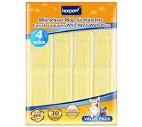 KEEPOW 2.633-130.0 Panni in microfibra di ricambio per lavavetri finestre Kärcher, panno assorbente, flacone spray WV 5 Premium, 2 (Plus), ambienti interni, e giallo, 4 pezzi