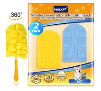 KEEPOW 2 Pezzi Duster Ricariche per Swiffer Panni Catturapolvere, Panni Riutilizzabili per Swiffer Piumini Catturapolvere, Adatto per Peli Di Animali Domestici, Polvere e Sporco (Manico non inclusa)
