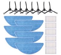 KEEPOW 20 pz Accessori per Consumabili per ILife V3 V3S Pro V5 V5S V5S Pro Robot Aspirapolvere (8pcs Spazzola Laterale + 6pcs Filtro + 6pcs Panno Mop)