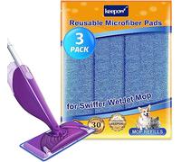 KEEPOW 3 Panni cuscinetti per mocio in microfibra di ricambio per Swiffer WetJet Wet & Dry Mop, ricarica lavabili e riutilizzabili, confezione da 3 pezzi, verde