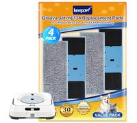 KEEPOW - 4 Panni Lavabili e Riutilizzabili per iRobot Braava Jet M6134 robot, Mop Accessori di Ricambio per Braava Jet M6