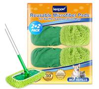 KEEPOW 4 Panni Microfibra Pavimenti per Swiffer Sweeper Scopa, Panni Riutilizzabili per Swiffer Scopa, Panni Catturapolvere Microfibra Pulizia