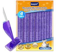 KEEPOW 4 Panni Riutilizzabili per Swiffer Lavapavimenti, Umidi Panni Catturapolvere per Swiffer Pavimenti Scopa, Panni Umidi Lavapavimenti 30x14cm Viola