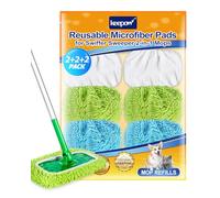 KEEPOW 6 Panni Cattura Polvere per Swiffer Scopa - Panni Riutilizzabili Microfibra Lavapavimenti - Panni Cattura Polvere Pavimenti per Uso da asciutte e da bagnate