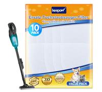 KEEPOW Confezione da 10 filtri per aspirapolvere compatibili con Makita 443060-3, compatibili con sacchetti per aspirapolvere Makita CL070DS, CL100, CL100D, CL100DZX, CL106, CL106D, CL183, CL183D