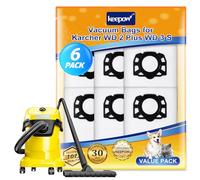 KEEPOW KFI 357 - Sacchetti per aspirapolvere Kärcher WD 2 Plus, WD 3, in pile, per aspirapolvere Karcher WD3 S KWD 1, 2, 3, MV 3, SE4001, SE4002, confezione da 6