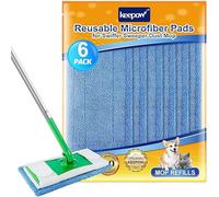 KEEPOW Panni Lavapavimenti per Swiffer Catturapolvere Migliorato Riutilizzabili, Ottimo per Tutti i Tipi di Pavimenti e per i Peli di Animali, Dry & Wet, 6 Panni Microfibra
