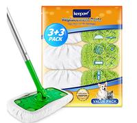 KEEPOW Panni Microfibra per Swiffer Panni Catturapolvere - Panni Lavapavimenti per Swiffer Scopa - Utilizzabile Sia Asciutto Che Bagnato, 3+3 Pezzi - Utilizzabile In Diverse Zone