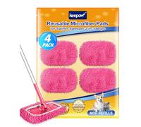 KEEPOW Panni Riutilizzabili per Swiffer Lavapavimenti, Chenille Panni per Swiffer Pavimenti, Elevata Capacità Di Assorbimento, Ideale per Swiffer Panni Catturapolvere, Utilizzo A Secco E Bagnato, Rosa
