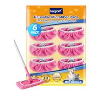 KEEPOW Panni Riutilizzabili per Swiffer Lavapavimenti, Cuffietta In Microfibra per Swiffer Panni Catturapolvere, Utilizzabile Sia Asciutto Che Bagnato, Ideali per Swiffer Sweeper, 6 Pezzi