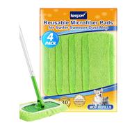KEEPOW Panni Riutilizzabili per Swiffer Lavapavimenti - Versione Aggiornata con Panni in Doppio Materiale per Pulizia a Secco e Umido, per Swiffer Panni Catturapolvere, Super Assorbenti e Resistenti