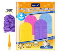 KEEPOW Ricariche Riutilizzabili per Swiffer Panni Catturapolvere, Super Assorbente in Microfibra per Swiffer Duster Piumini Catturapolvere, per Intrappolare Sporco e Polvere, 4 Pezzi