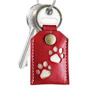 Keepsake Keychain For Pet Hair, Memorial Square Locket Keychain, Photo Holder Backpack Ornament To Puppy Or Kitten Memory, Ideal Commemorative Gift, Brown, White, Red