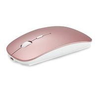 KEEPXYZ 2.4GHz Wireless Bluetooth Mouse,Dual Mode Slim Rechargeable Wireless Mouse Silent USB Mice, 3 Adjustable DPI,Compatible for Laptop Windows MacBook Android Mac PC Computer (Rose Gold)