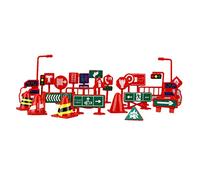 KEERADS Valigia Road Play Traffic Signs car Toy Game Accessories Learn 28 Toy Kids Children PC Education Cubi imboitabili, b, Taglia unica