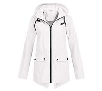 Keerlonno Giacca Trekking Donna Giacca Antivento Corsa Giacca Viaggi Cappuccio Giacca Leggera a Vento Antipioggia Impermeabile Poncho Sportiva Outdoor Elegante Lungo Con Tasche Trekking
