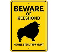Keeshond attenzione: ti ruberà il cuore! Cartello K9