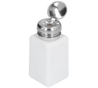 KEESIN Dispenser Solvente Antistatico ESD, 200 ml, Bottiglia Quadrata con Pressione, Contenitore in Acciaio Inossidabile per Alcol, Bianco