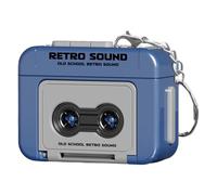Keetchain di mini registratore a nastro, in plastica retrò retrò tastiera a nastro cassetta con musica, lettore di microcassette per zaini, borse, microcassette