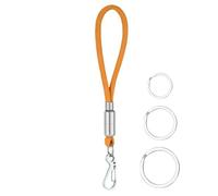 Keeychain di Carabiner con cinturino, portachiavi Paracord per uomini | Clip portachiavi Paracord pesante - Porta del badge, gancio della corda con clip di blocco della fibbia, 3 anelli chiave per la