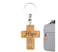 Keeychain religioso per donne - Durevole design delle Scritture di legno, fascino ispiratore della borsa cristiana, promemoria della fede spirituale | Accessorio Croce di preghiera per uomini Donone d