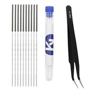 KeeYees Kit di Pulizia Ugello Stampante 3D, 10 Pezzi 0,4mm Aghi con Pinzette, Pulitore per Ugelli Estrusore