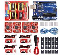 KeeYees Professional Kit CNC con E-Tutorial, CNC Shield V3 con Jumper Cap, A4988 Modulo di azionamento del motore passo-passo, Interruttore meccanico Endstop