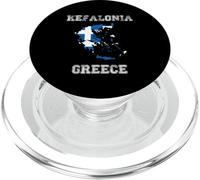 Kefalonia Grecia Vintage Bandiera Grecia Mappa Design PopSockets PopGrip per MagSafe