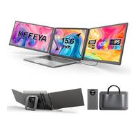 KEFEYA 15.6" Monitor Portatile Include Power Bank, Un Cavo di Connessione Plug-Play Laptops Schermo Portatile FHD 1080P IPS Triplo Monitor Portatile per Laptop Portatili da 13 a 17 Pollici