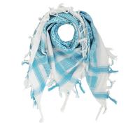 Kefiah bianca e turchese sciarpa palestinese sciarpa di cotone scialle