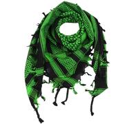 Freak Scene Kefiah - nero - verde-verde brillante - 100x100 cm - Shemagh - Sciarpa Arafat Foulard kefiah palestinese 100% cotone