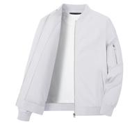 KEFITEVD Giacche da baseball sottili estive da uomo casual bomber cargo giacca a vento militare con tasche multiple, bianco, XXL