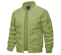 KEFITEVD Giacche da baseball sottili estive da uomo casual bomber cargo giacca a vento militare con tasche multiple, 0live Verde, S