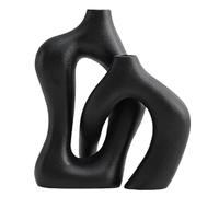 KEFSR Set di 2 Vasi in Ceramica Cavi Coccole per Coppia Creativa, Vasi Estetici a Forma Umana, Vasi d'Arte Semplici Moderni Nordici, per la Casa, da Tavolo, Arredamento(Nero)