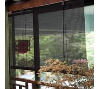 kefu01 Tenda a Rullo in bambù Nero,Cortina di bambù Filtranti,Tende Oscuranti,Tenda Avvolgibile in bambù Sollevabili,Tende alla Romana Privacy,per La Casa e La Sala da tè (W50xH180cm/W20 xH71)